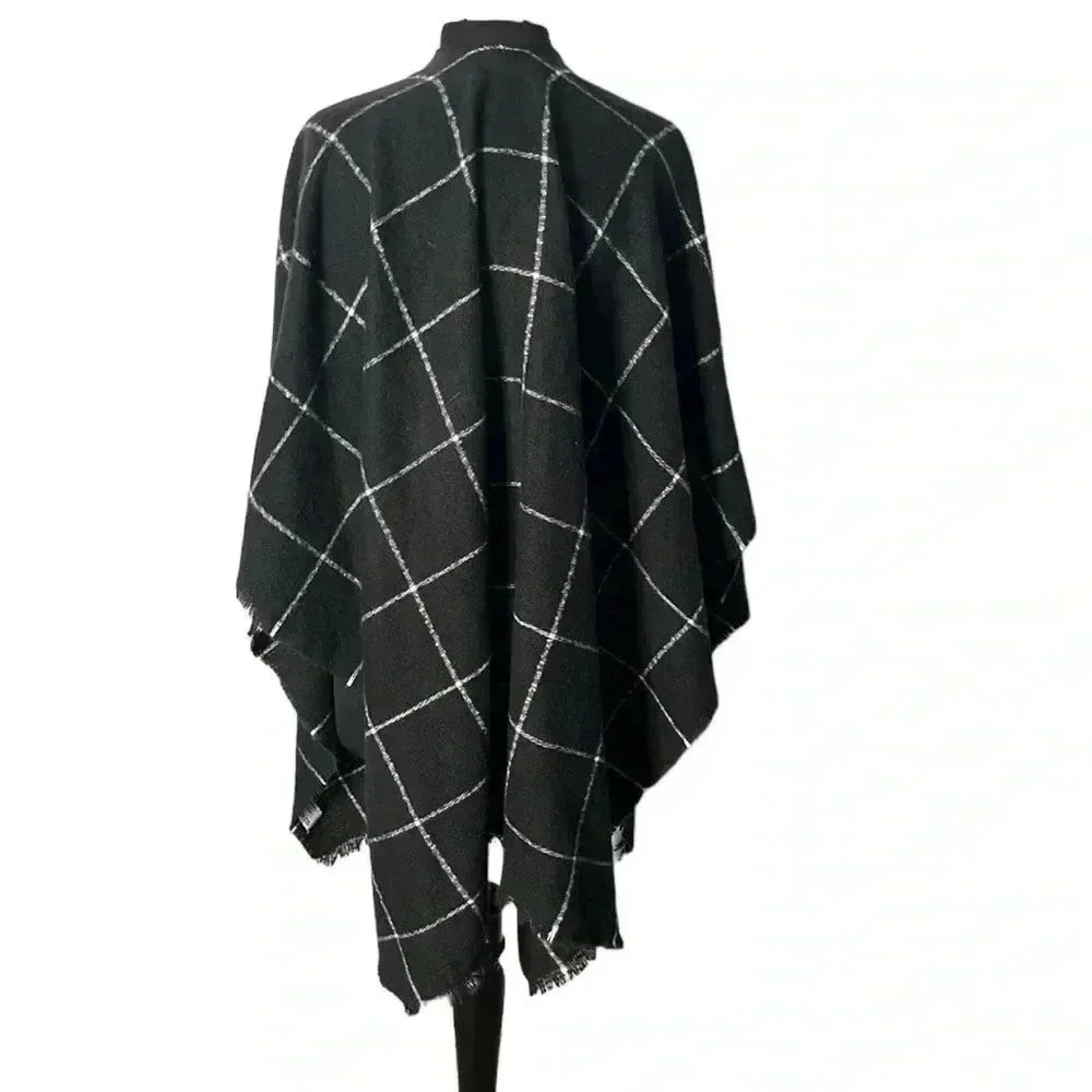 Old Navy Stripe Open Front Wrap Poncho Size One S… - image 3